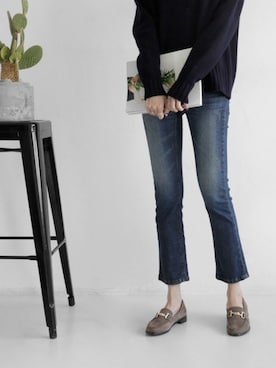 「アイテム（ローファー、その他）」を使った、SAPPUN(サプン公式)さん（レディース・168cm）の冬コーディネート