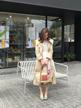 「アイテム（サンダル、グリーン系）」を使った、SAPPUN(サプン公式)さん（レディース・168cm）の冬コーディネート