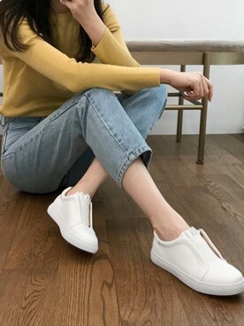 「SAPPUN（サプン）のアイテム（スリッポン）」を使った、SAPPUN(サプン公式)さん（レディース・168cm）の春コーディネート