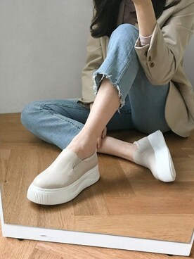 「SAPPUN（サプン）のアイテム（スリッポン）」を使った、SAPPUN(サプン公式)さん（レディース・168cm）の春コーディネート