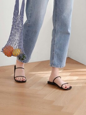 「アイテム（サンダル、イエロー系）」を使った、SAPPUN(サプン公式)さん（レディース・168cm）の夏コーディネート