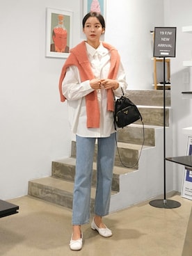 「アイテム（バレエシューズ）」を使った、SAPPUN(サプン公式)さん（レディース・170cm）の冬コーディネート