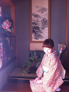 「新年一発目」｜「アイテム（浴衣）」を使った、りぃさん（レディース・149cm）の冬コーディネート