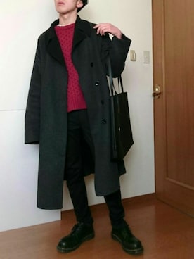 「レッド」｜「アイテム（その他アウター）」を使った、よっしー【yossy】 (相互フォロー)さん（メンズ・165cm）の冬コーディネート