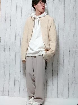 「NUMERALS（ヌメラルズ）のアイテム（パーカー）」を使った、よっしー【yossy】 (相互フォロー)さん（メンズ・165cm）の冬コーディネート