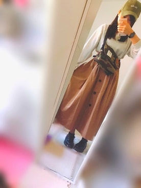 「Aラインスカート」｜「アイテム（その他）」を使った、ちー( 'ω')さん（レディース・147cm）の秋コーディネート