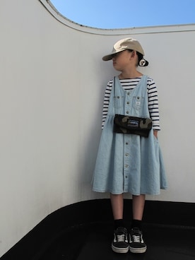 「Lee（リー）のアイテム（ワンピース/ドレス）」を使った、paguさん（キッズ・120cm）の秋コーディネート
