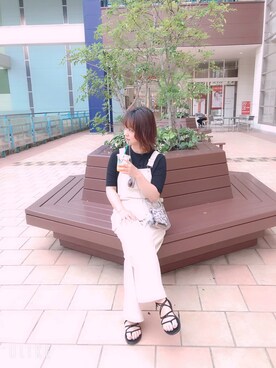 「Right-on（ライトオン）のアイテム（サロペット/オーバーオール）」を使った、Seikoさん（レディース・163cm）の夏コーディネート