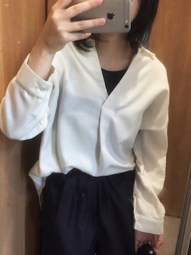 「アニエスベー」｜「アイテム（スリッポン）」を使った、ヤンマさん（レディース・153cm）の春コーディネート