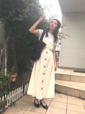 「アニエスベー」｜「アイテム（サロペット/オーバーオール）」を使った、maさん（レディース・154cm）の夏コーディネート
