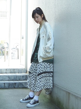 「東洋エンタープライズ（トーヨーエンタープライズ）のアイテム（ブルゾン）」を使った、あわつまいさん（レディース・153cm）の冬コーディネート