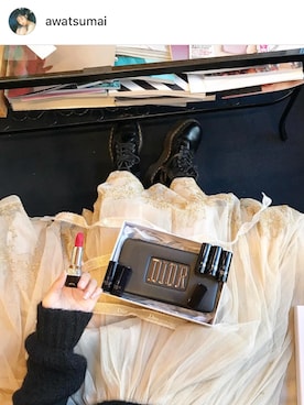 「アイテム（口紅/リップティント/グロス）」を使った、あわつまいさん（レディース・153cm）の冬コーディネート