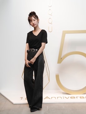 「PLUIE（プリュイ）のアイテム（ネックレス）」を使った、あわつまいさん（レディース・153cm）の秋コーディネート