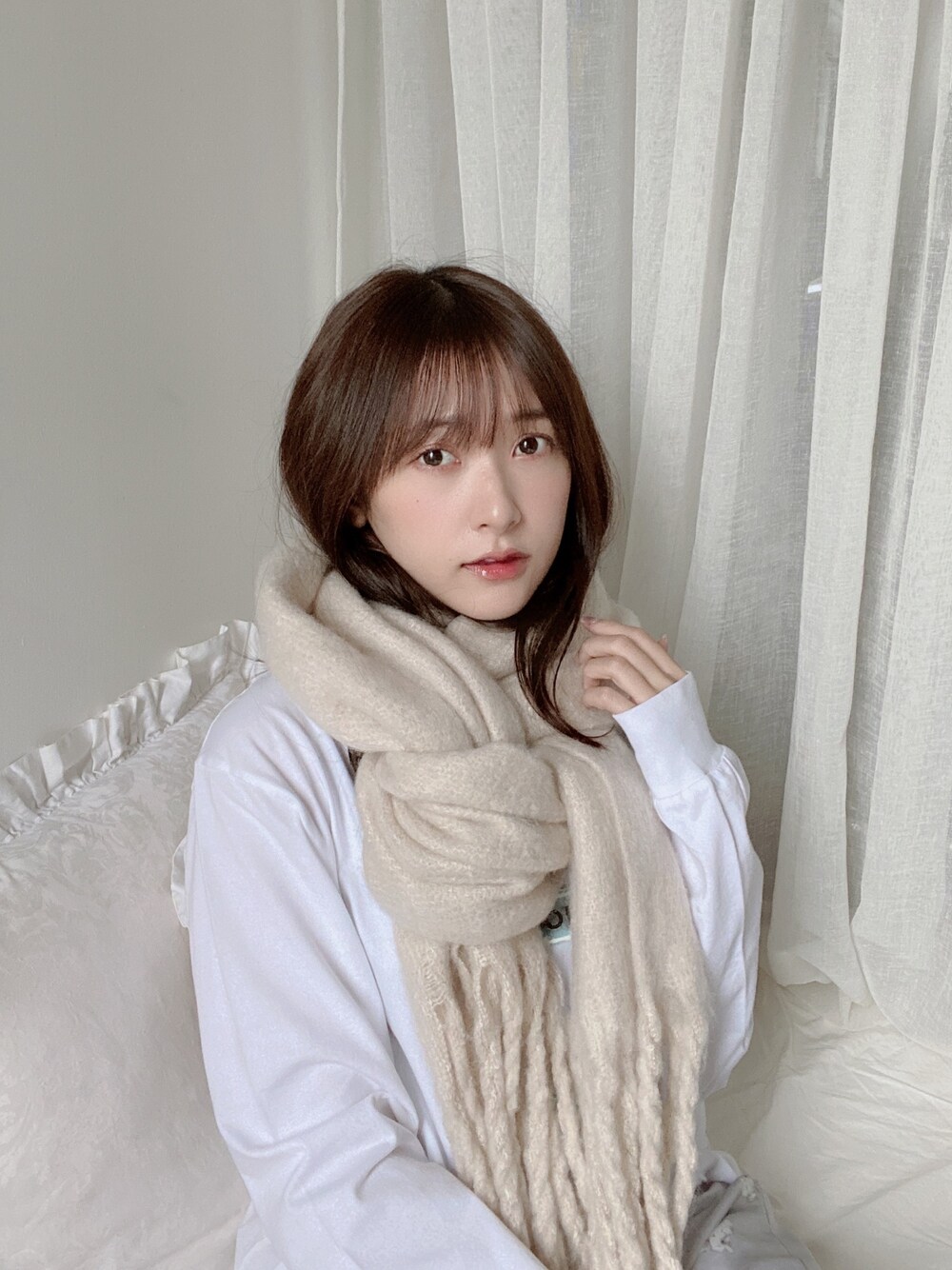 「秋冬コーデ」｜「AMAILのアイテム（マフラー、ベージュ系）」を使った、あわつまいさん（レディース・153cm）の冬コーディネートの1枚目の写真