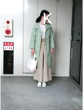 「春コート」｜亀子さん（レディース・162cm）の春コーディネート