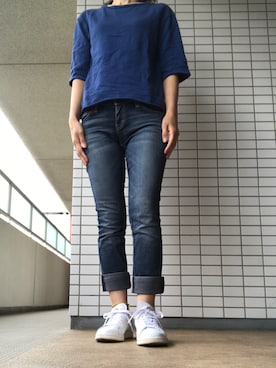 「Current/Elliott（カレントエリオット）のアイテム（パンツ）」を使った、chizuさん（レディース・160cm）の夏コーディネート