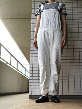 「バブーシュ」｜「アイテム（サロペット/オーバーオール）」を使った、chizuさん（レディース・160cm）の夏コーディネート
