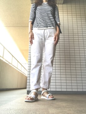 「Current/Elliott（カレントエリオット）のアイテム（パンツ）」を使った、chizuさん（レディース・160cm）の夏コーディネート