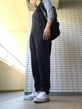 「RED CHOP WORKS（レッドチョップワークス）のアイテム（オールインワン・サロペット）」を使った、chizuさん（レディース・160cm）の夏コーディネート