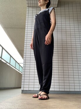 「RED CHOP WORKS（レッドチョップワークス）のアイテム（オールインワン・サロペット）」を使った、chizuさん（レディース・160cm）の夏コーディネート