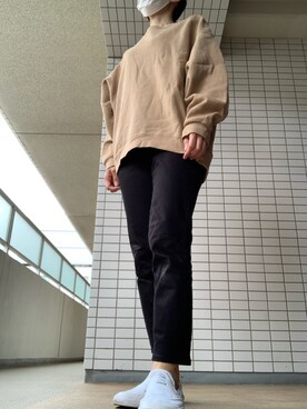 「zozoデニム」｜「アイテム（スウェット）」を使った、chizuさん（レディース・160cm）の春コーディネート