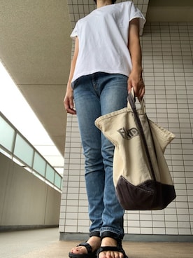 「rag & bone（ラグアンドボーン）のアイテム（パンツ）」を使った、chizuさん（レディース・160cm）の夏コーディネート