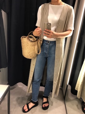 「Teva（テバ）のTeva / プラットフォーム ユニバーサル（サンダル）」を使った、♡さん（レディース・159cm）の夏コーディネート