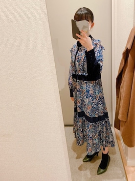 「nougatine（ヌガティーヌ）のアイテム（その他アウター）」を使った、ごましおさん（レディース・164cm）の春コーディネート