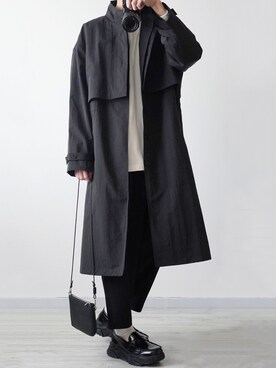 「CREARE -LINO-（クレアーレリノ）のアイテム（ステンカラーコート）」を使った、seiさん（メンズ・180cm）の冬コーディネート