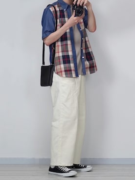 「TUTTU（トゥトゥ）のアイテム（Tシャツ/カットソー）」を使った、seiさん（メンズ・180cm）の夏コーディネート