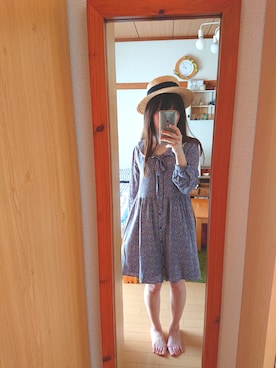 「NICE CLAUP（ナイスクラップ）のアイテム（ワンピース/ドレス）」を使った、yuiさん（レディース・150cm）の春コーディネート