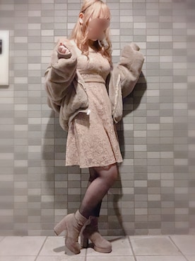 「EATME」｜「アイテム（ジャケット/アウター）」を使った、獏さん（レディース・153cm）の冬コーディネート
