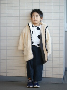 「ＣＡＭＥＬ（キャメル）のアイテム（パンツ）」を使った、yuyuさん（キッズ・110cm）の秋コーディネート