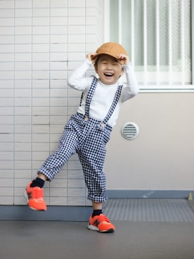 「ラブアンドピース2020」｜「アイテム（キャップ）」を使った、yuyuさん（キッズ・90cm）の秋コーディネート