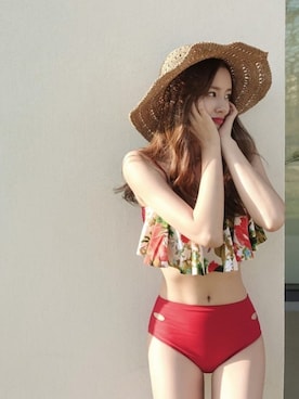 「アイテム（水着）」を使った、CHERRYKOKO (チェリーココ)さん（レディース・163cm）の夏コーディネート