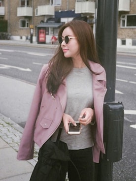 「アイテム（ライダースジャケット）」を使った、CHERRYKOKO (チェリーココ)さん（レディース・163cm）の夏コーディネート