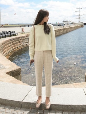 「outfit」｜「アイテム（スラックス）」を使った、CHERRYKOKO (チェリーココ)さん（レディース・163cm）の夏コーディネート