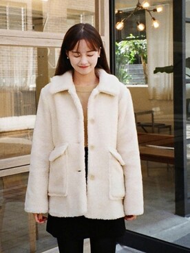 「アイボリー」｜「アイテム（ダッフルコート）」を使った、CHERRYKOKO (チェリーココ)さん（レディース・163cm）の秋コーディネート