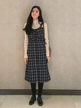「韓国ファッション」｜CHERRYKOKO (チェリーココ)さん（レディース・163cm）の冬コーディネート