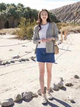 「アイテム（カーディガン/ボレロ、その他）」を使った、CHERRYKOKO (チェリーココ)さん（レディース・163cm）の冬コーディネート