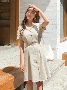 「シャツワンピ」｜CHERRYKOKO (チェリーココ)さん（レディース・163cm）の春コーディネート