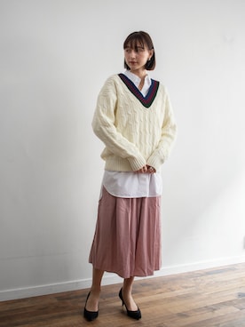 「大人古着」｜「アイテム（スカート）」を使った、Sophiさん（レディース・168cm）の冬コーディネート