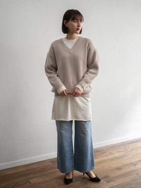 「大人古着」｜「アイテム（デニムパンツ）」を使った、Sophiさん（レディース・168cm）の冬コーディネート