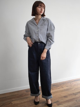 「大人古着」｜「アイテム（デニムパンツ）」を使った、Sophiさん（レディース・168cm）の春コーディネート