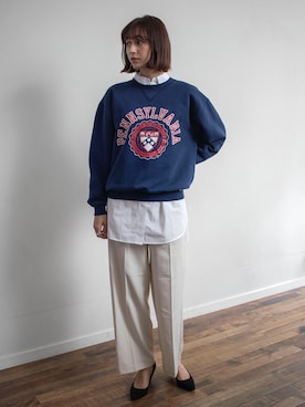 「大人古着」｜「アイテム（パンツ）」を使った、Sophiさん（レディース・168cm）の春コーディネート
