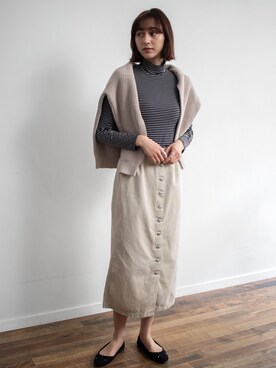 「大人古着」｜「アイテム（バレエシューズ）」を使った、Sophiさん（レディース・168cm）の春コーディネート
