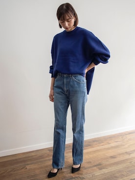 「大人古着」｜「アイテム（デニムパンツ）」を使った、Sophiさん（レディース・168cm）の春コーディネート
