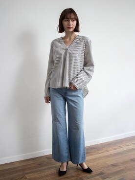 「大人古着」｜「アイテム（デニムパンツ）」を使った、Sophiさん（レディース・168cm）の春コーディネート