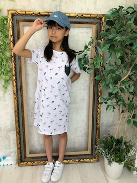 「Lee（リー）のアイテム（帽子）」を使った、ひなさん（キッズ・140cm）の春コーディネート