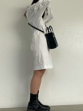 「MARC JACOBS（マークジェイコブス）のアイテム（トートバッグ）」を使った、mikuさん（レディース・157cm）の春コーディネート